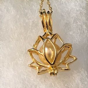 Gold/Sterling Silver Lotus Flower Necklace